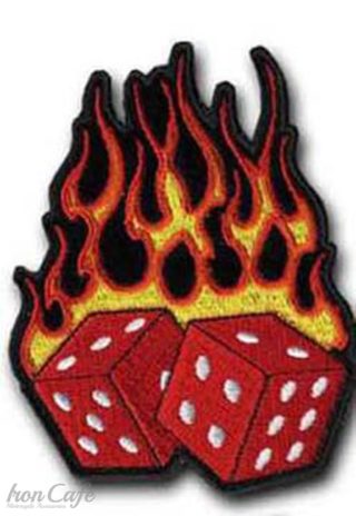 Toppa flaming dice-10cm