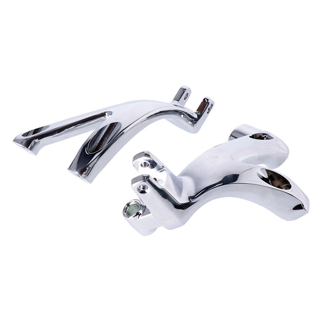 Staffe di conversione cromate da pedana Softail M8 a pedalini