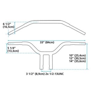Manubrio Clubstyle Chubby bar 12'' TBW Nero - immagine 2