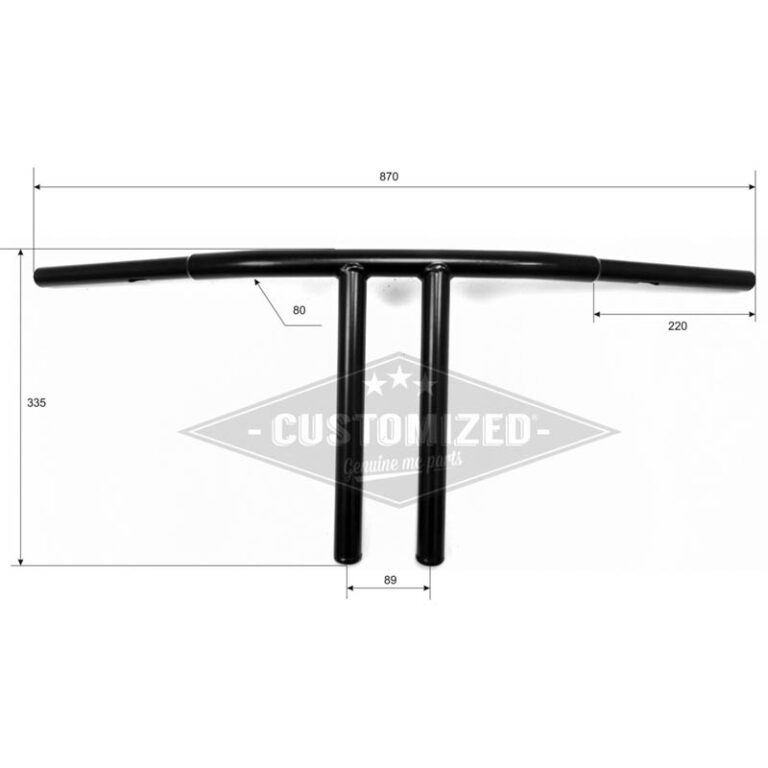 Manubrio T-Bar Club Style Fat 12'' nero - immagine 2